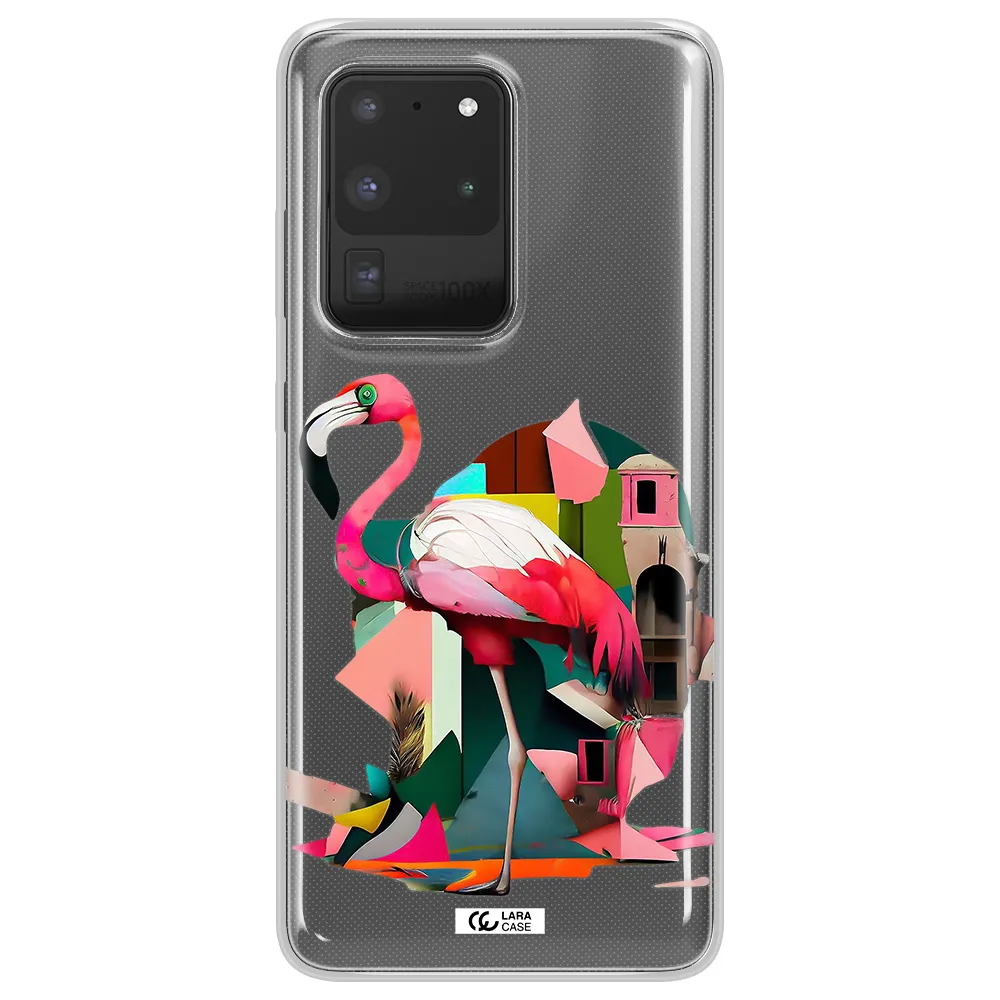 Flamingo Collage Samsung S20 Ultra Clear TPU Case