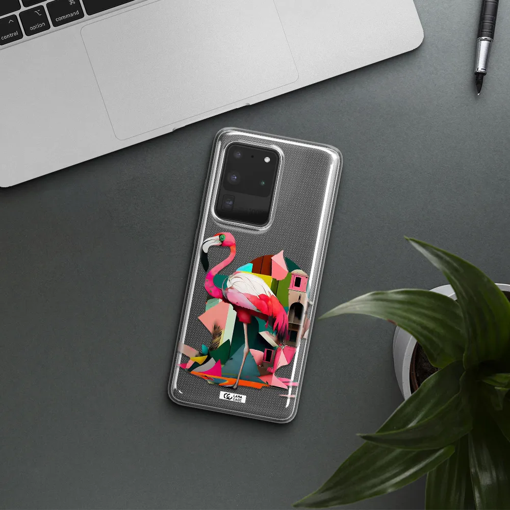 Flamingo Collage Samsung S20 Ultra Clear TPU Case