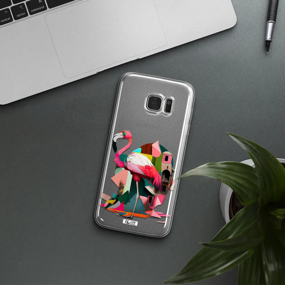 Flamingo Collage Samsung S7 Edge Clear TPU Case