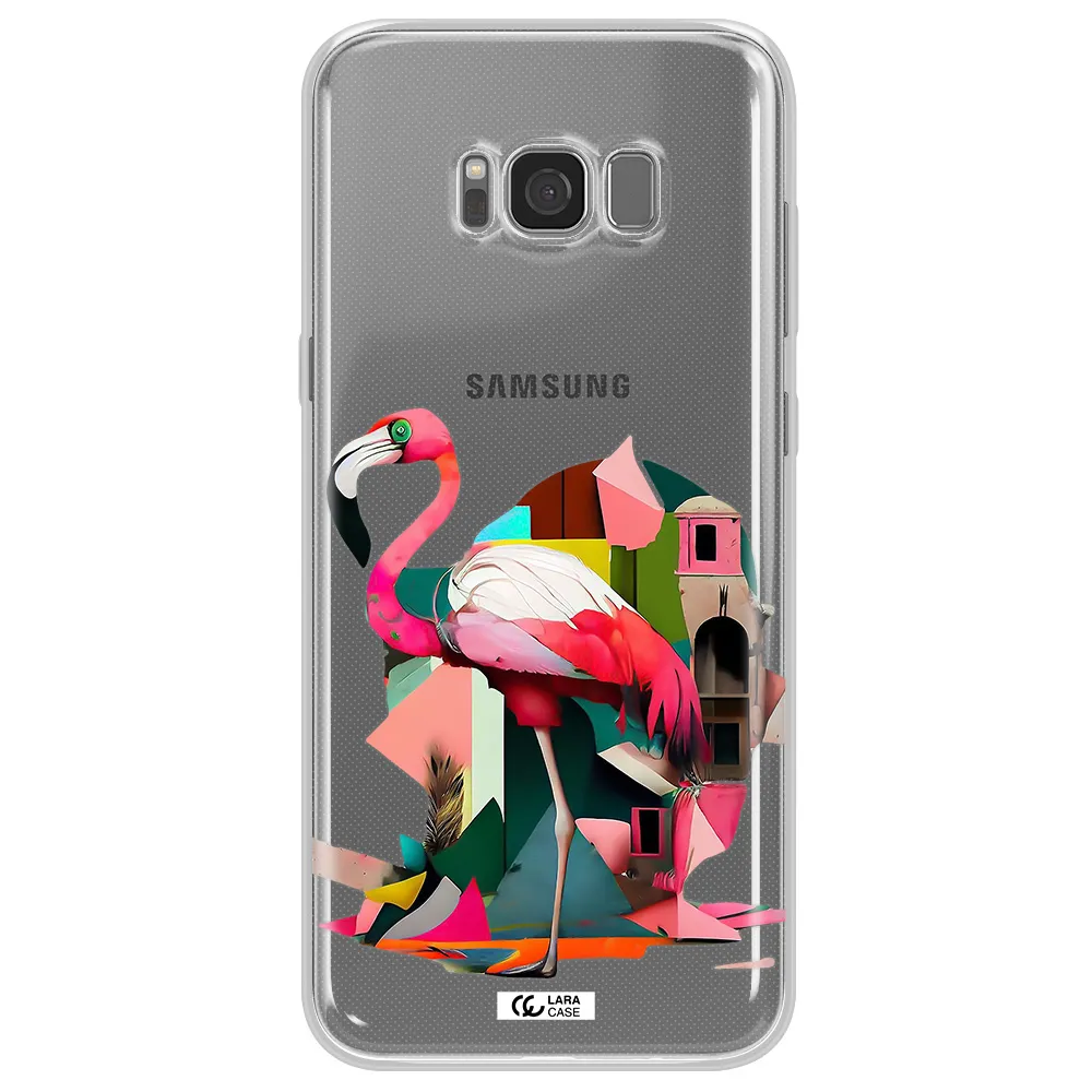 Flamingo Collage Samsung S8 Plus Clear TPU Case