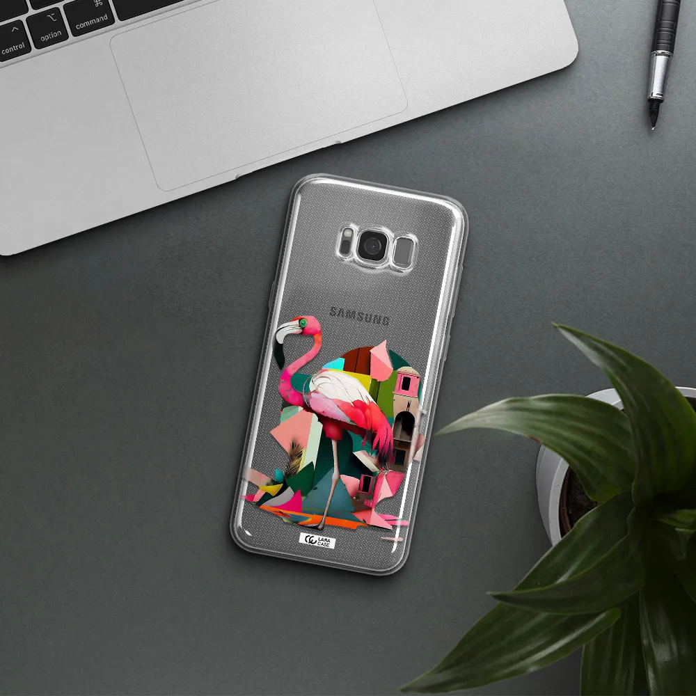 Flamingo Collage Samsung S8 Plus Clear TPU Case