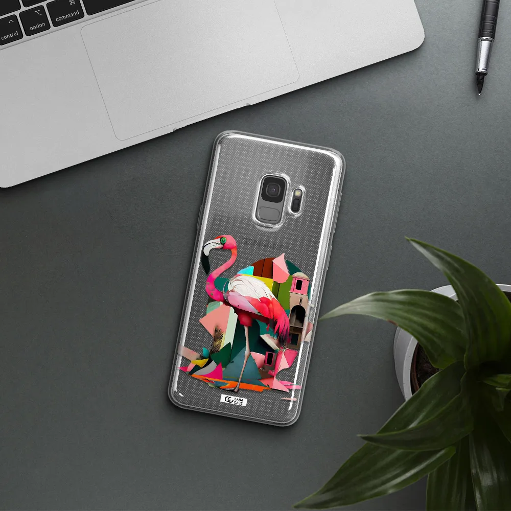 Flamingo Collage Samsung S9 Clear TPU Case