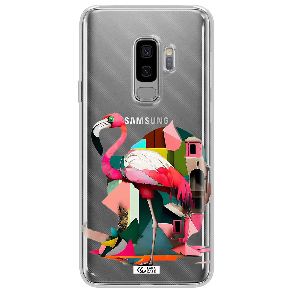 Flamingo Collage Samsung S9 Plus Clear TPU Case