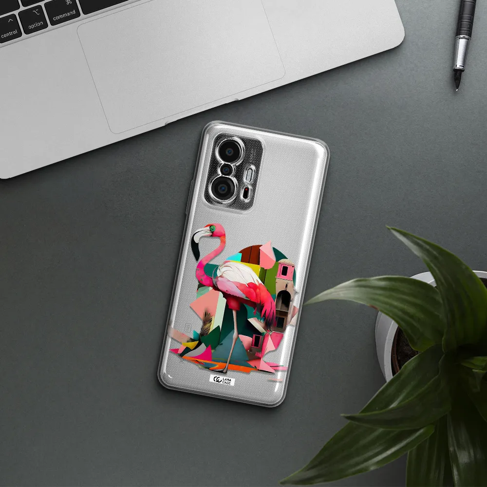 Flamingo Collage Xiaomi 11T Clear Tpu Case