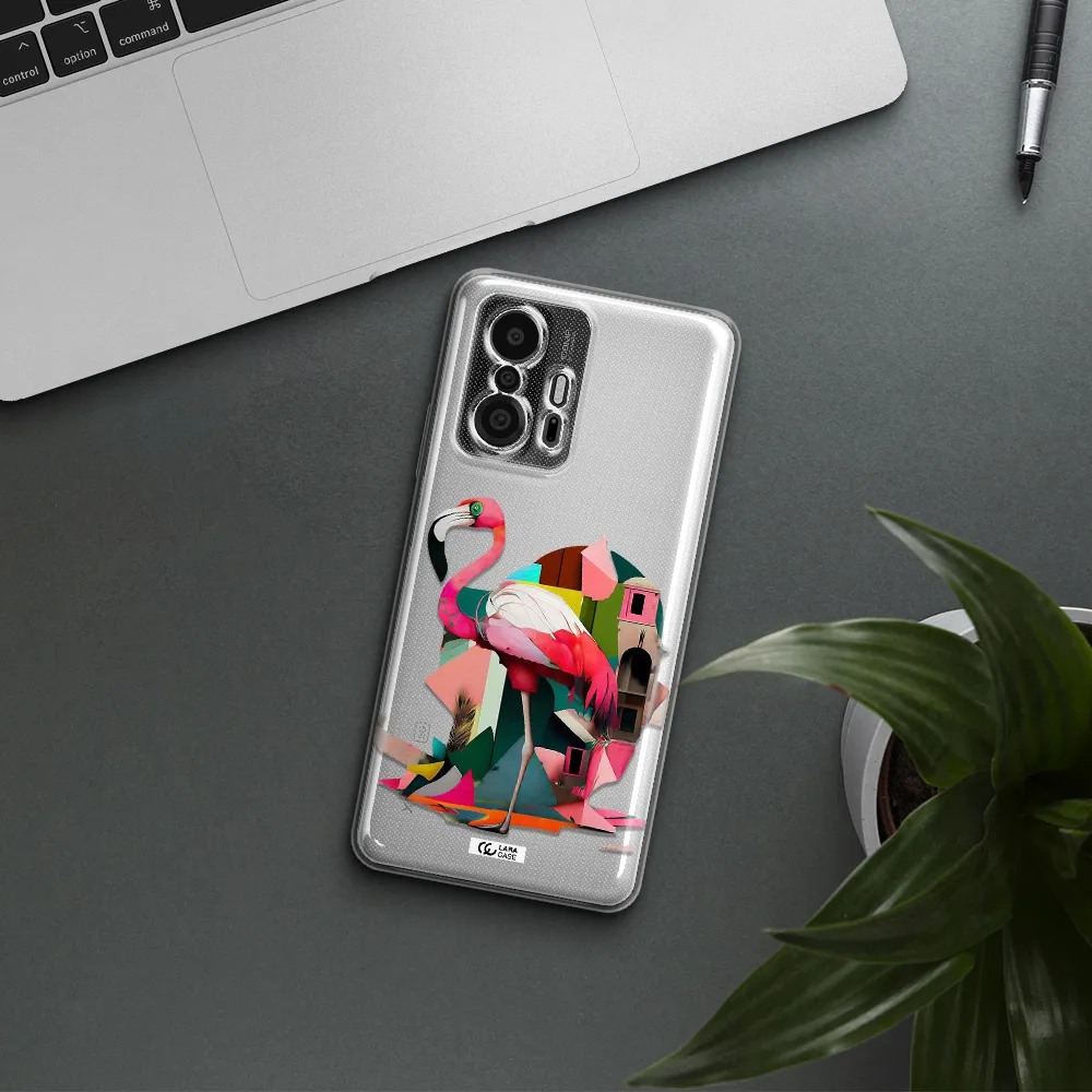 Flamingo Collage Xiaomi 11T Pro Clear Tpu Case