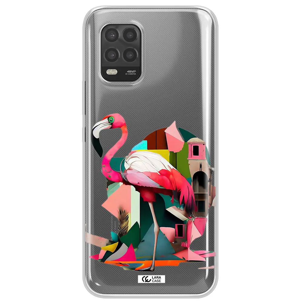Flamingo Collage Xiaomi Mi 10 Lite Clear TPU Case