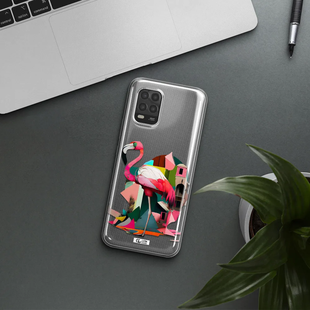 Flamingo Collage Xiaomi Mi 10 Lite Clear TPU Case