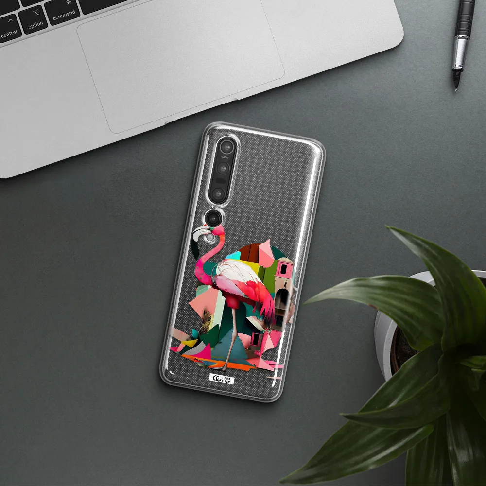 Flamingo Collage Xiaomi Mi 10 Pro Clear TPU Case