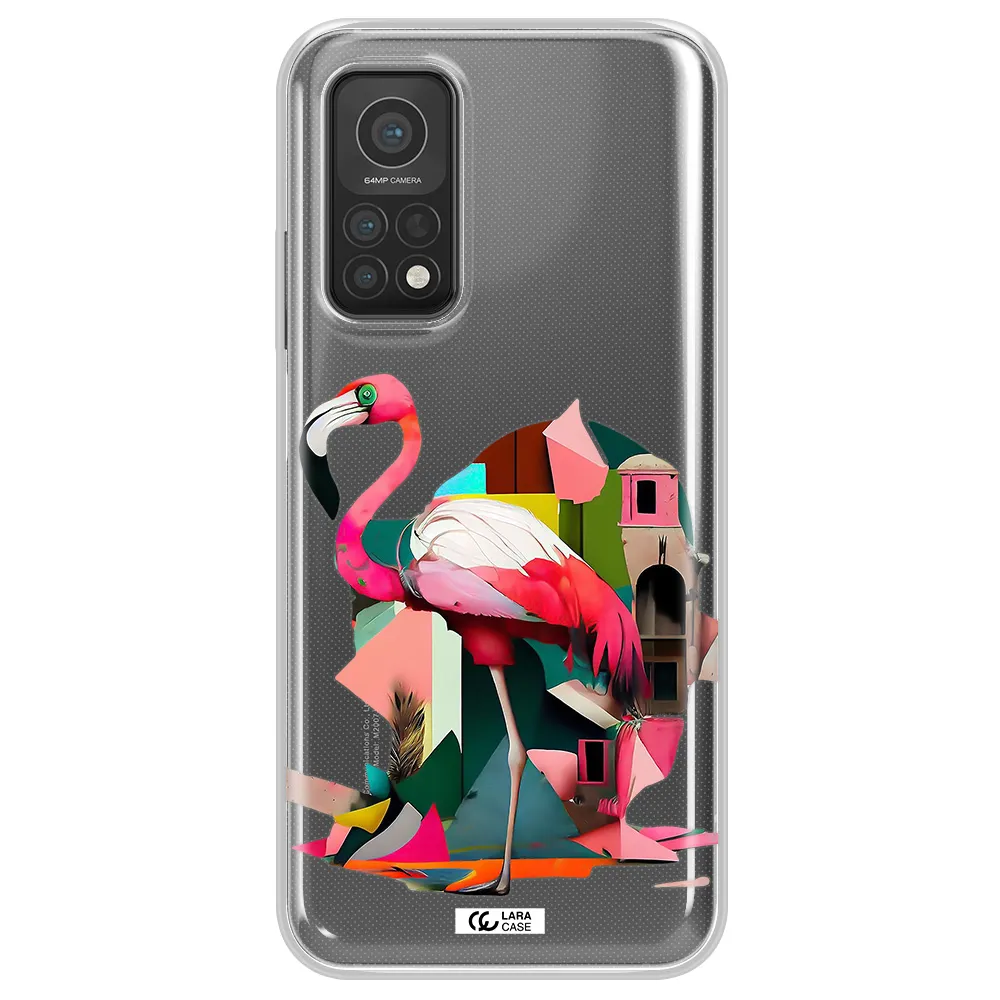 Flamingo Collage Xiaomi Mi 10T Clear TPU Case