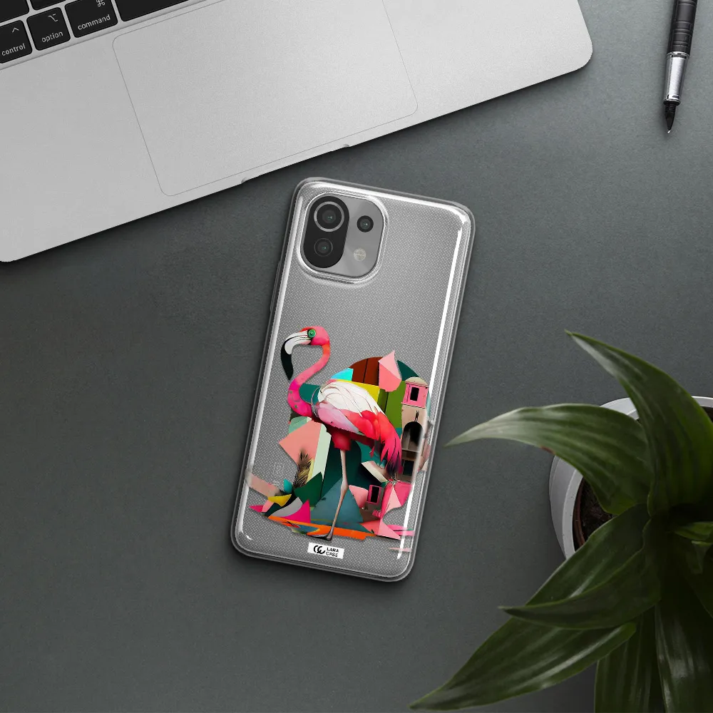 Flamingo Collage Xiaomi Mi 11 Lite Clear TPU Case