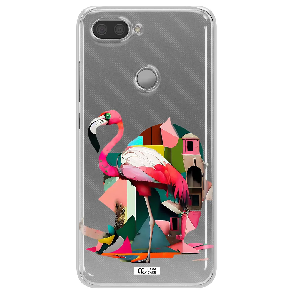 Flamingo Collage Xiaomi Mi 8 Lite Clear TPU Case