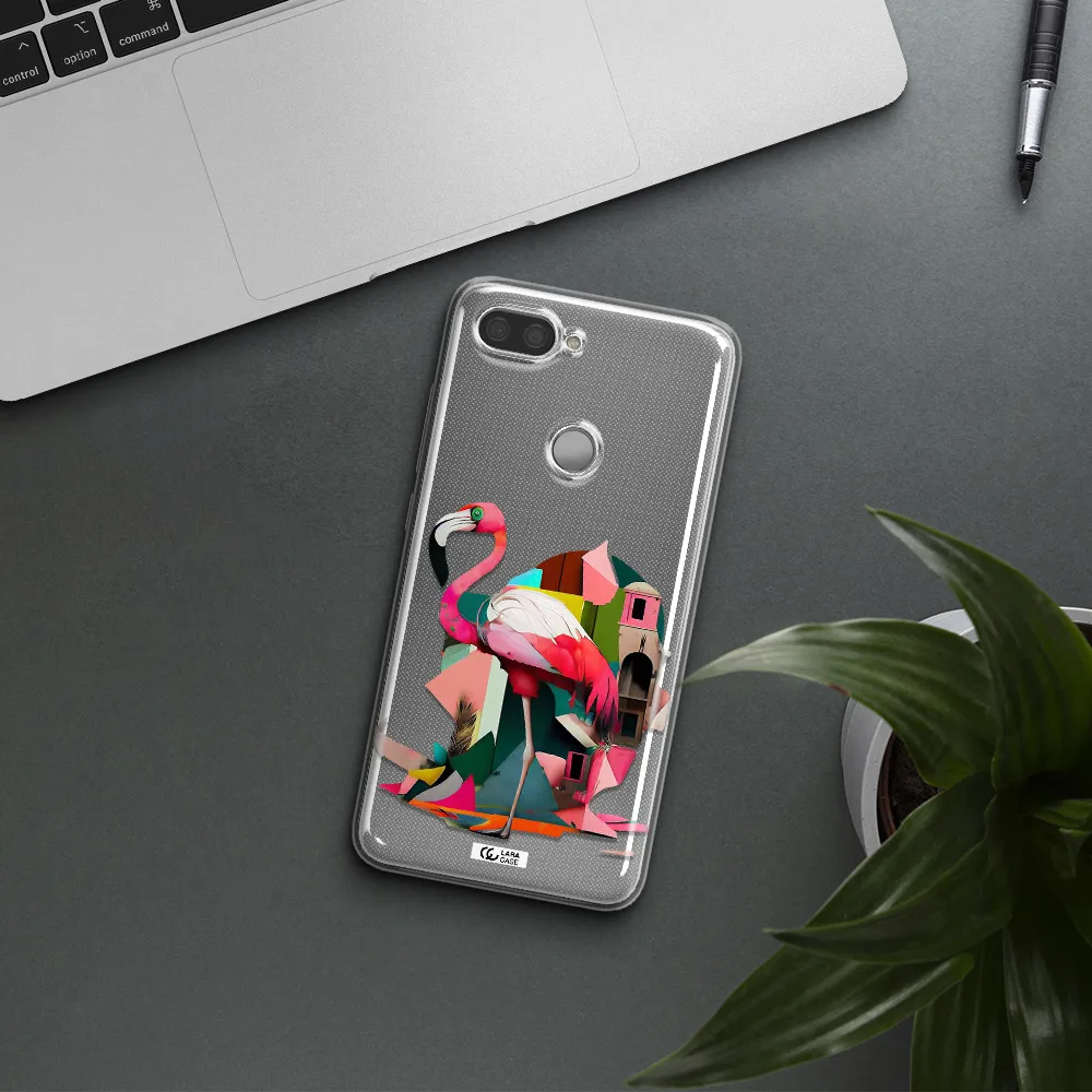 Flamingo Collage Xiaomi Mi 8 Lite Clear TPU Case