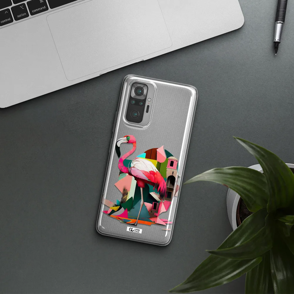 Flamingo Collage Xiaomi Note 10 Pro Clear TPU Case