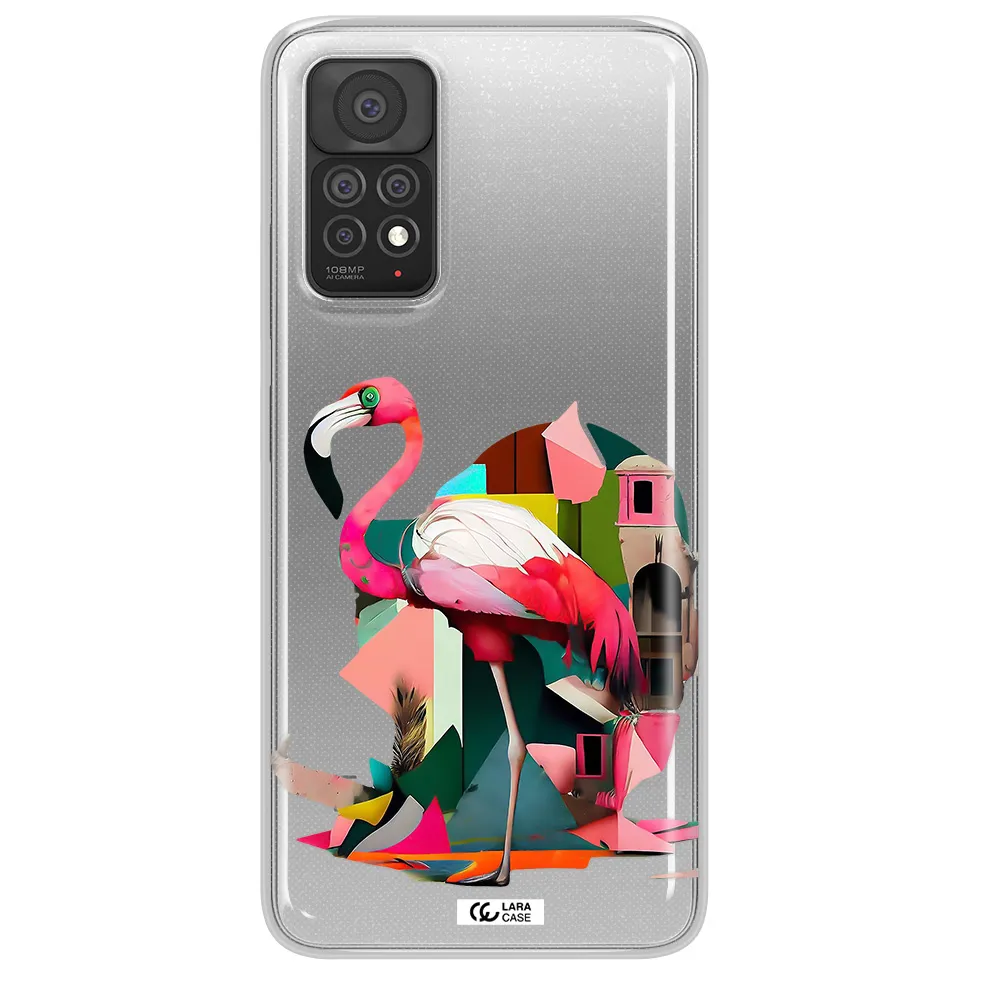 Flamingo Collage Xiaomi Note 11 Pro Clear TPU Case