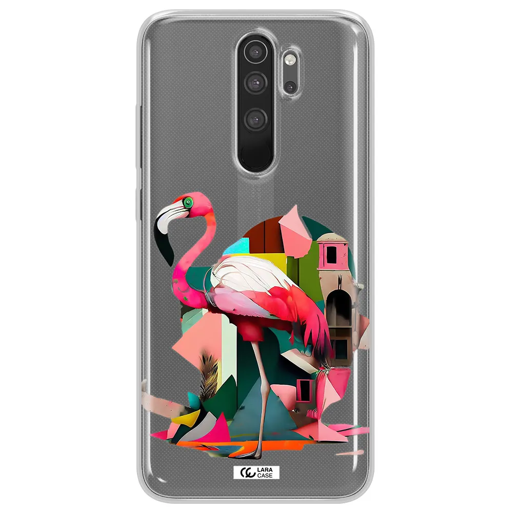Flamingo Collage Xiaomi Note 8 Pro Clear TPU Case
