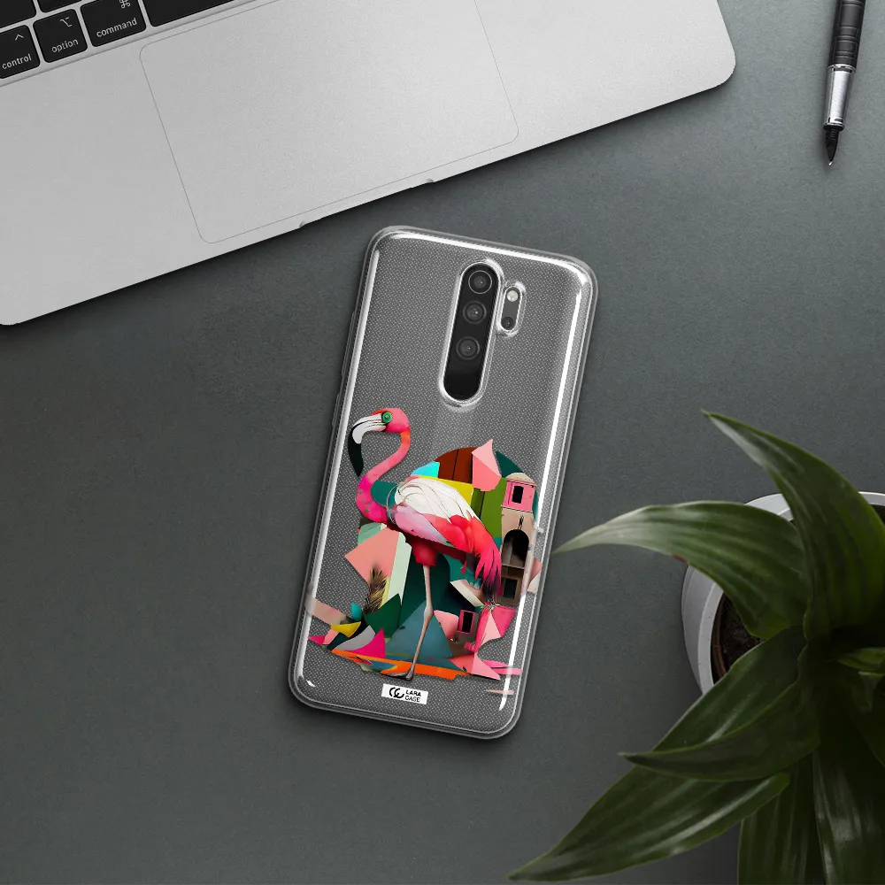 Flamingo Collage Xiaomi Note 8 Pro Clear TPU Case