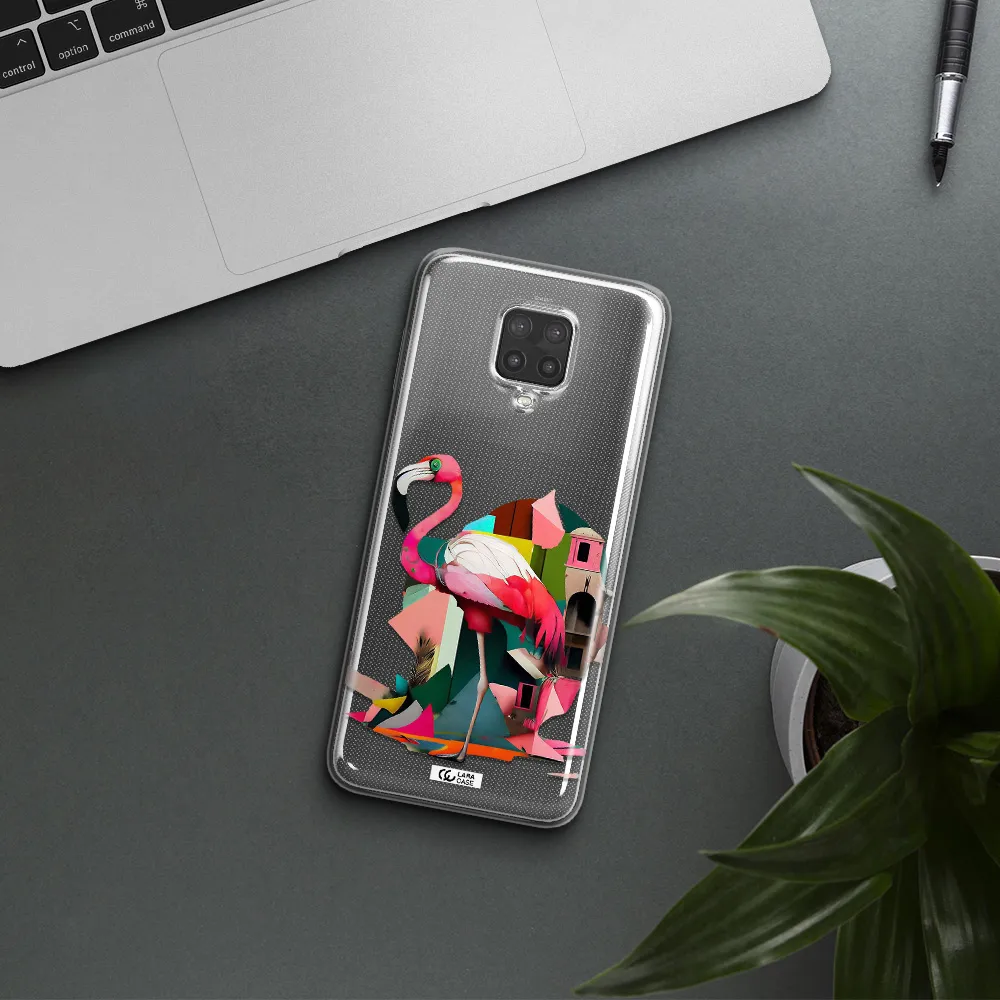 Flamingo Collage Xiaomi Note 9 Pro Clear TPU Case