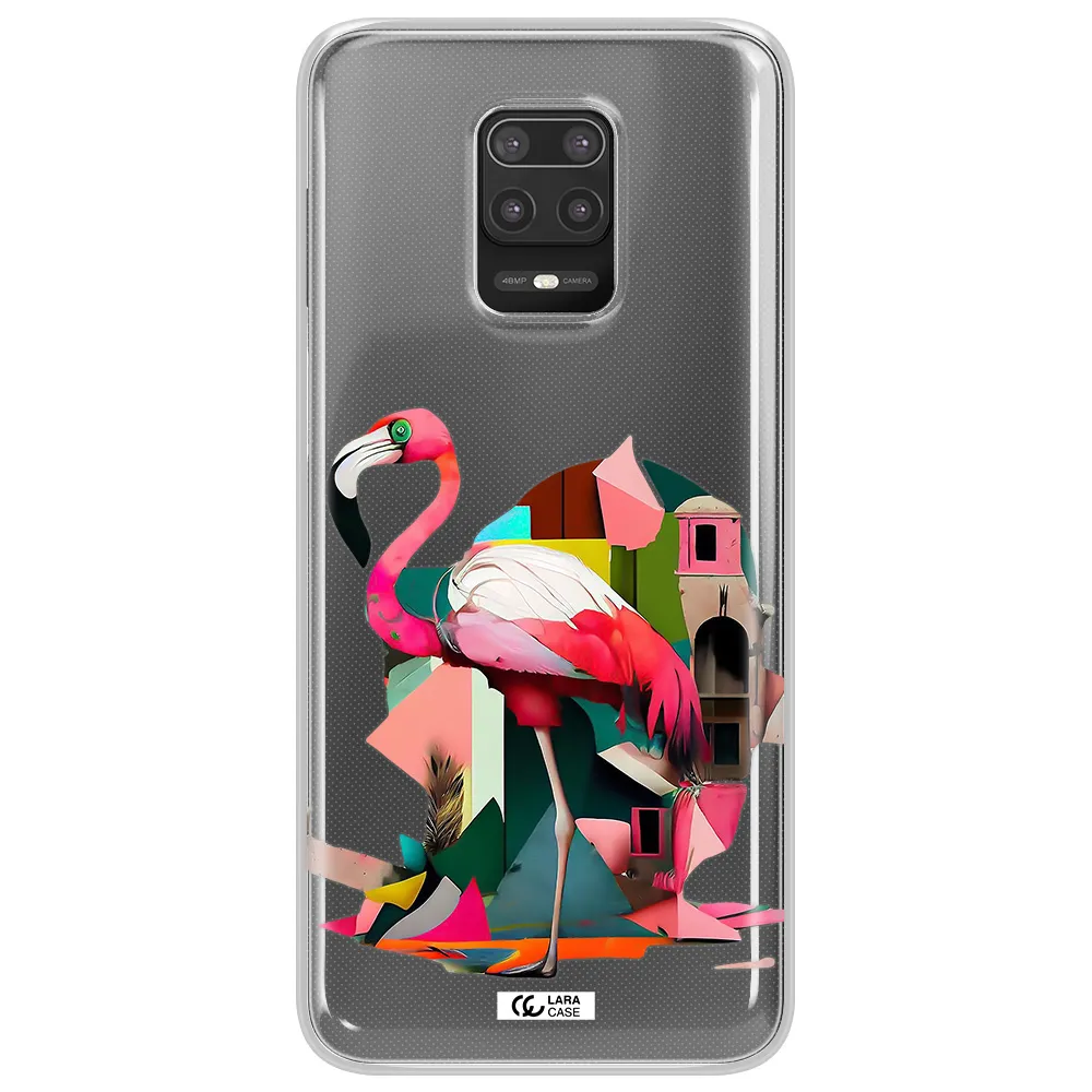 Flamingo Collage Xiaomi Note 9S Clear TPU Case
