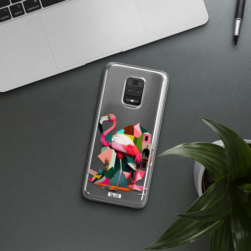 Flamingo Collage Xiaomi Note 9S Clear TPU Case