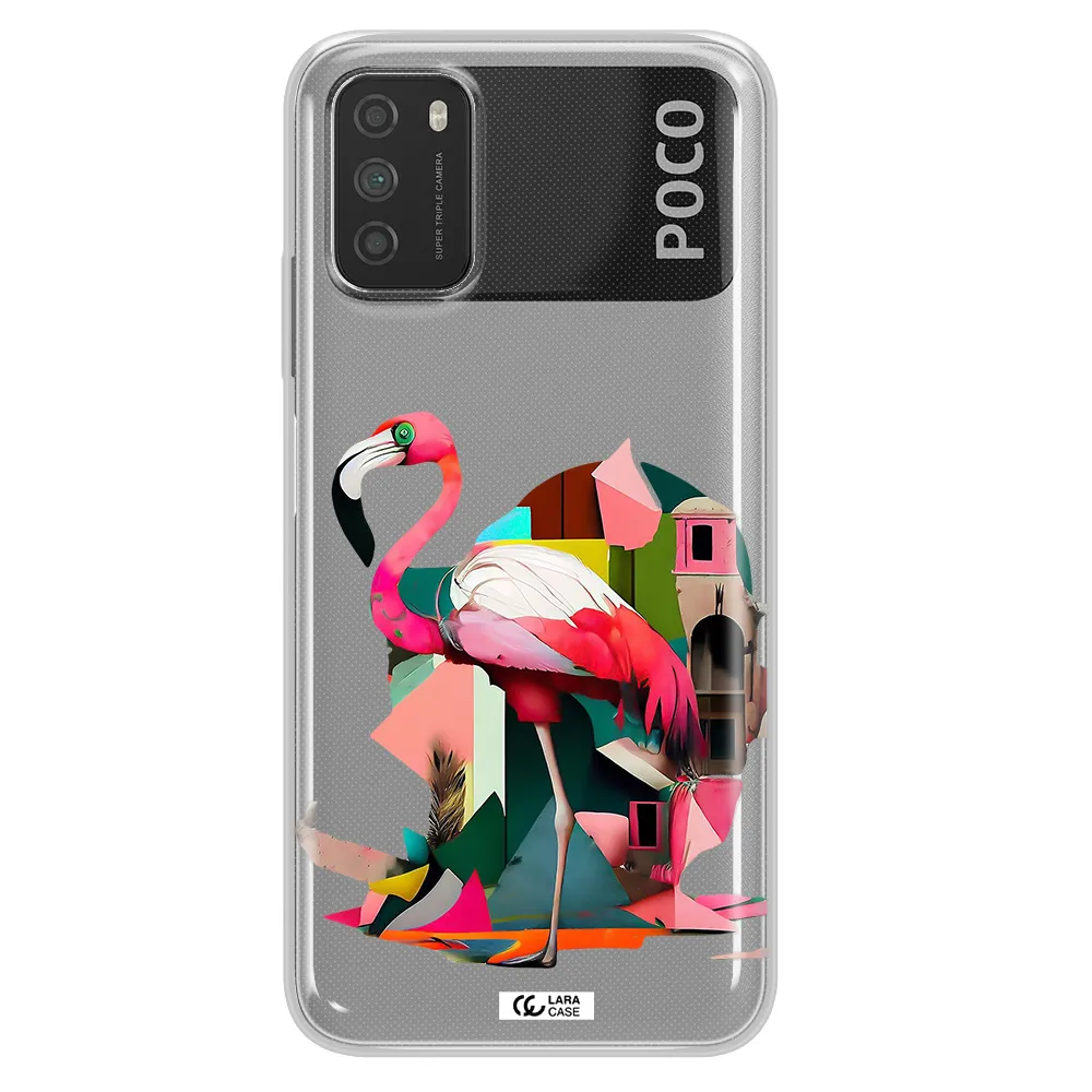 Flamingo Collage Xiaomi Poco M3 Clear TPU Case