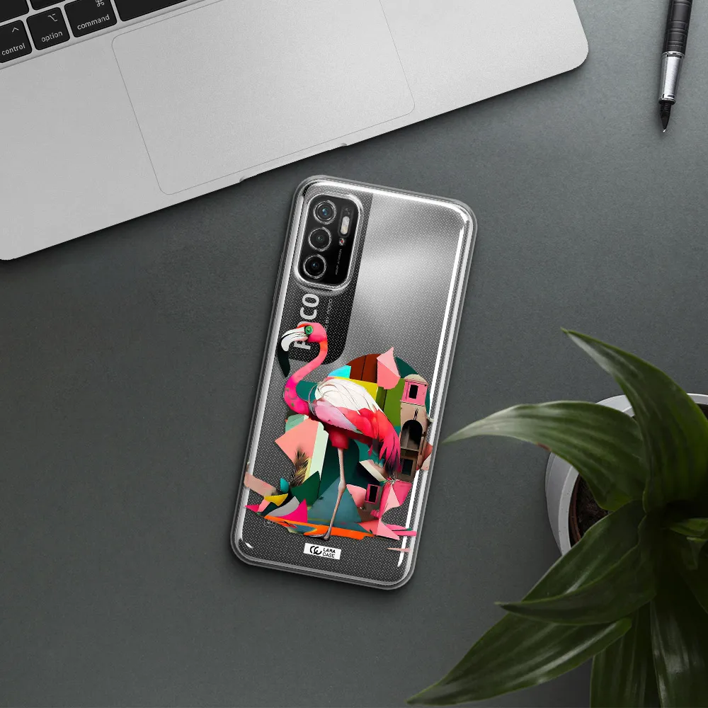 Flamingo Collage Xiaomi Poco M3 Pro Clear Tpu Case
