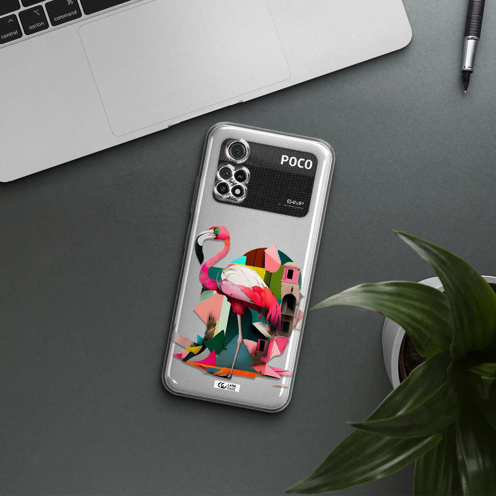 Flamingo Collage Xiaomi Poco M4 Pro 4G Clear Tpu Case