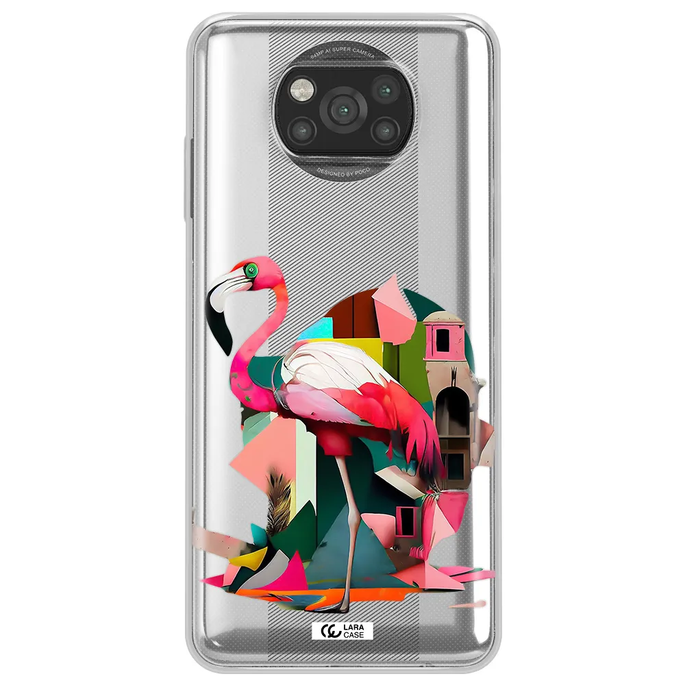 Flamingo Collage Xiaomi Poco X3 Clear TPU Case