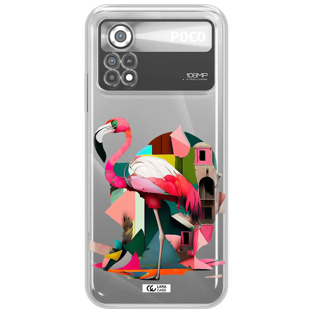 Flamingo Collage Xiaomi Poco X4 Pro Clear TPU Case