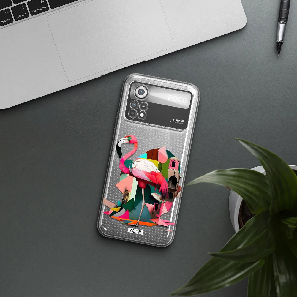 Flamingo Collage Xiaomi Poco X4 Pro Clear TPU Case