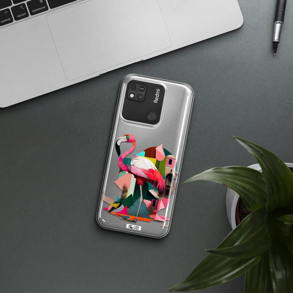 Flamingo Collage Xiaomi Redmi 10A Clear TPU Case