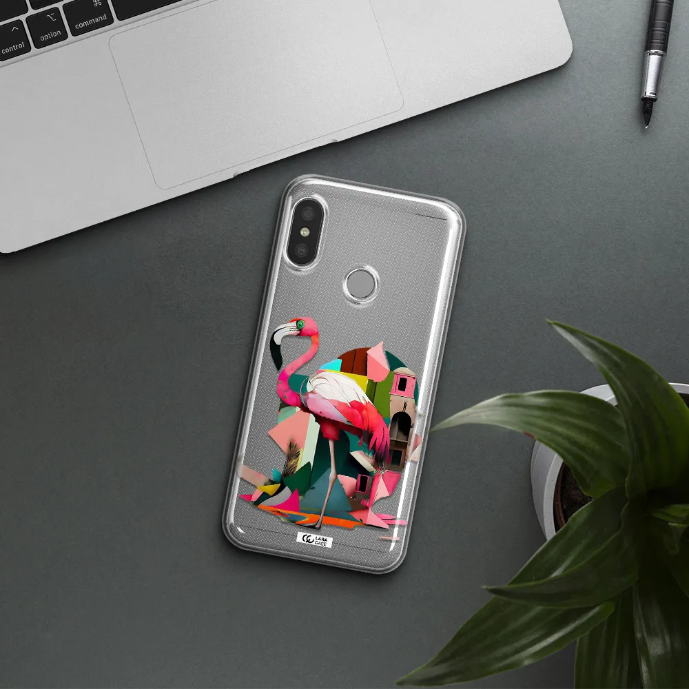 Flamingo Collage Xiaomi Redmi 6 Pro Clear TPU Case