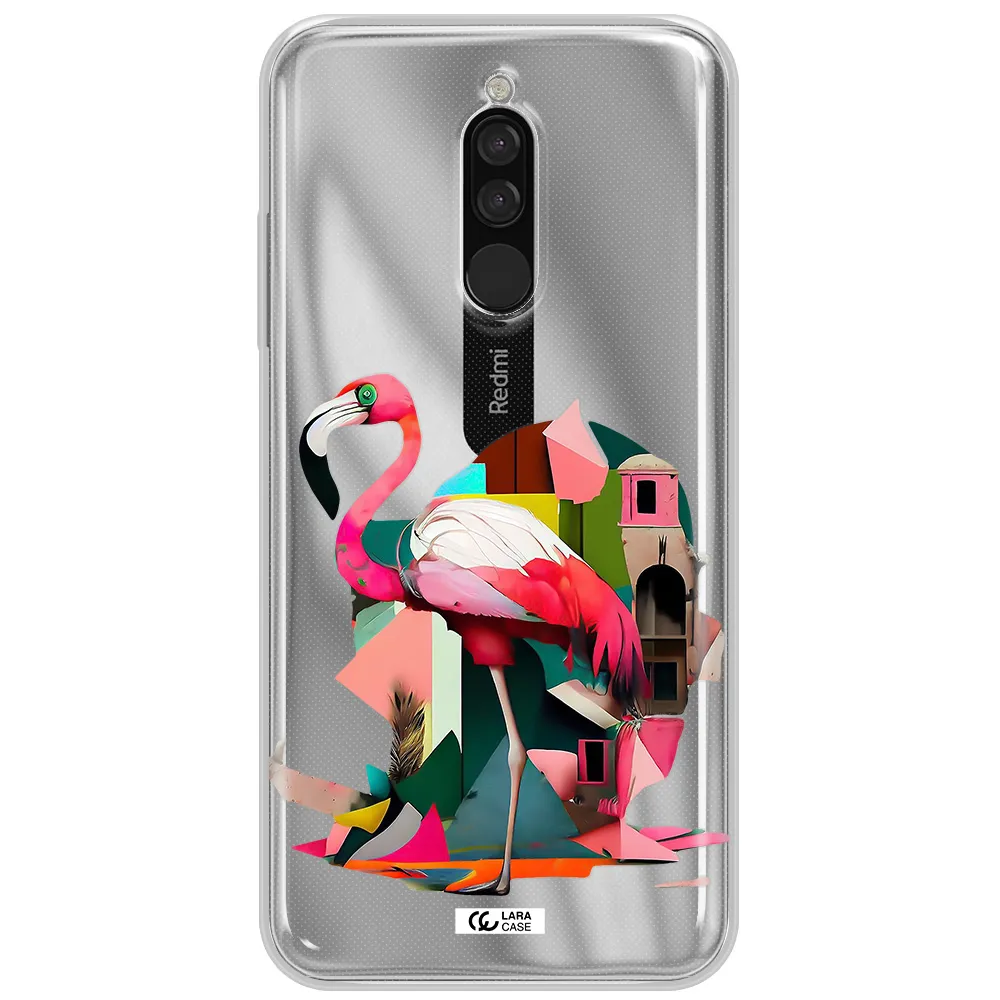 Flamingo Collage Xiaomi Redmi 8 Clear Tpu Case