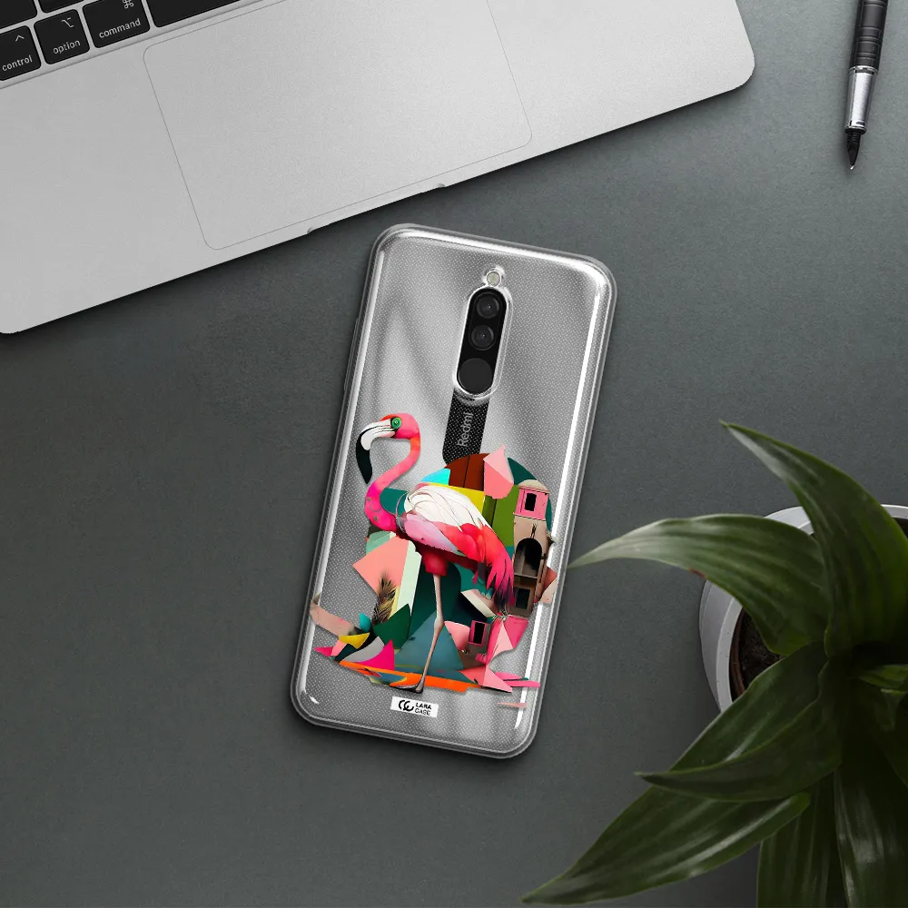 Flamingo Collage Xiaomi Redmi 8 Clear Tpu Case