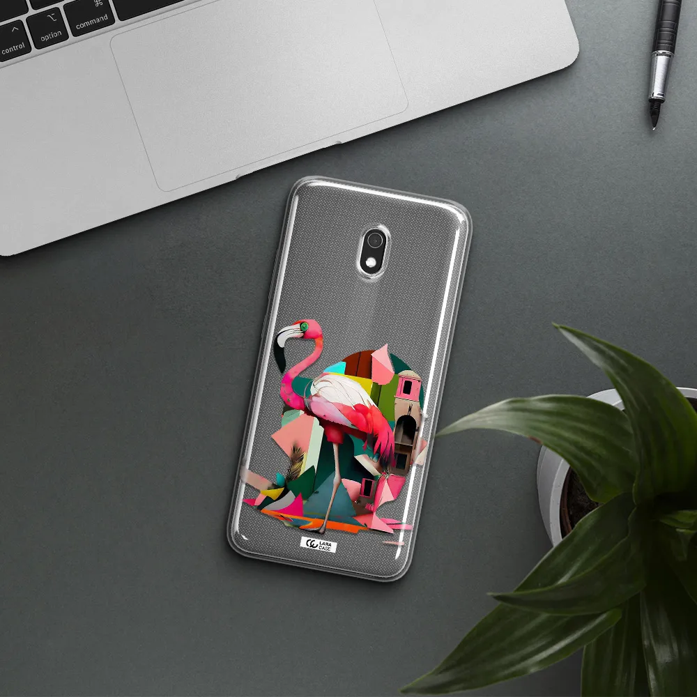 Flamingo Collage Xiaomi Redmi 8A Clear TPU Case