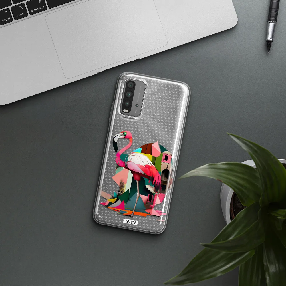Flamingo Collage Xiaomi Redmi 9T Clear TPU Case