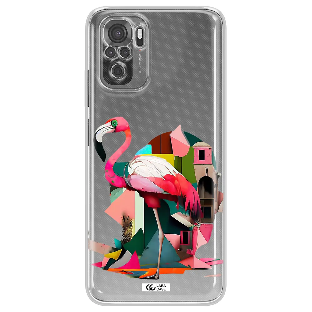 Flamingo Collage Xiaomi Redmi Note 10S Clear Tpu Case