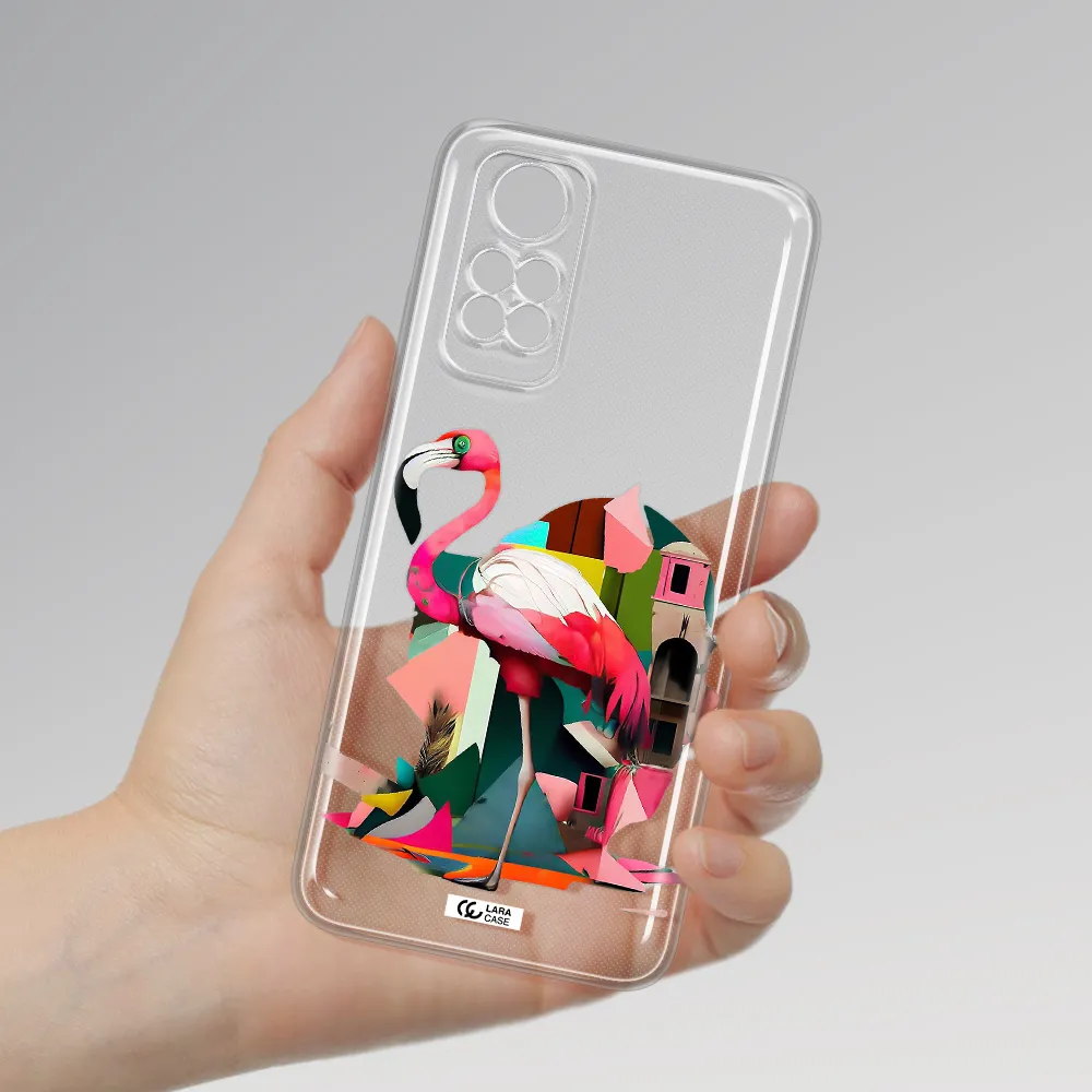 Flamingo Collage Xiaomi Redmi Note 11S Clear Tpu Case