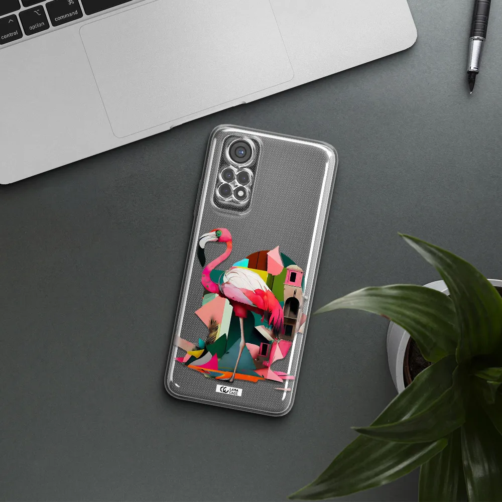 Flamingo Collage Xiaomi Redmi Note 11S Clear Tpu Case