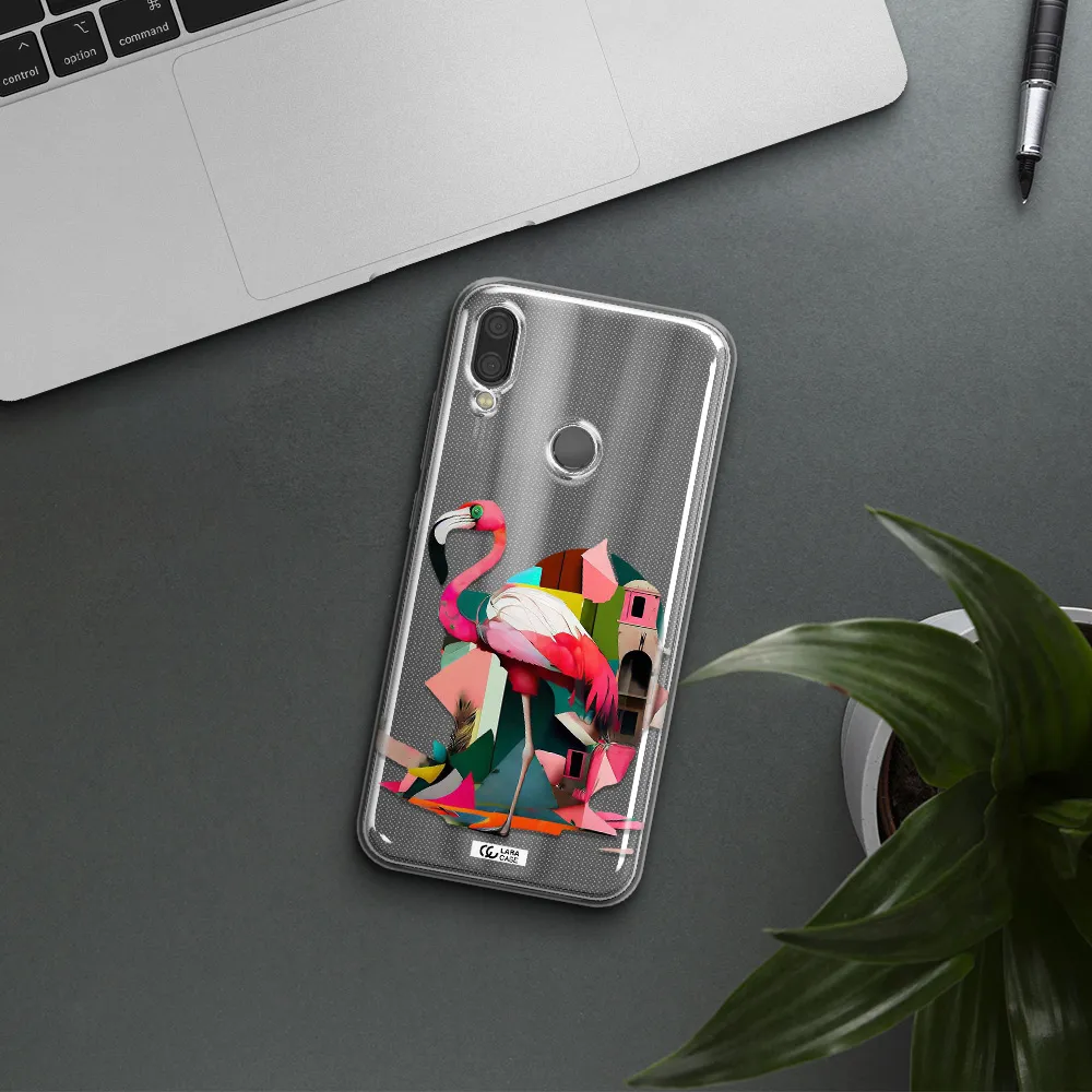 Flamingo Collage Xiaomi Redmi Note 7 Clear TPU Case