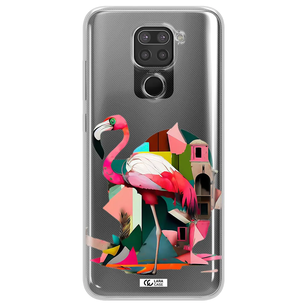 Flamingo Collage Xiaomi Redmi Note 9 Clear TPU Case