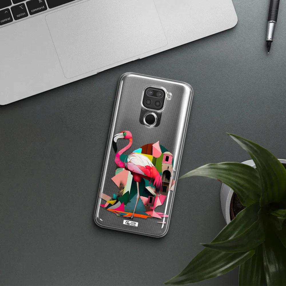 Flamingo Collage Xiaomi Redmi Note 9 Clear TPU Case
