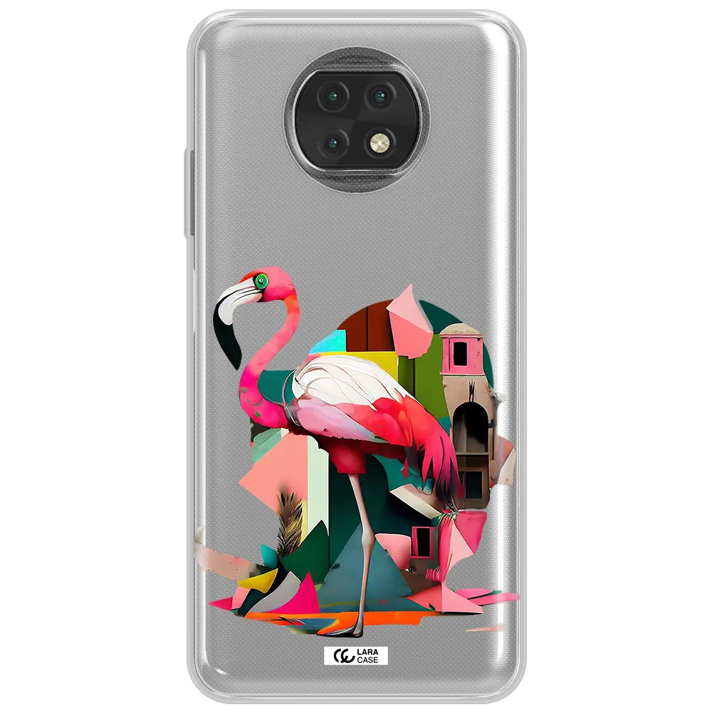 Flamingo Collage Xiaomi Redmi Note 9T Clear Tpu Case