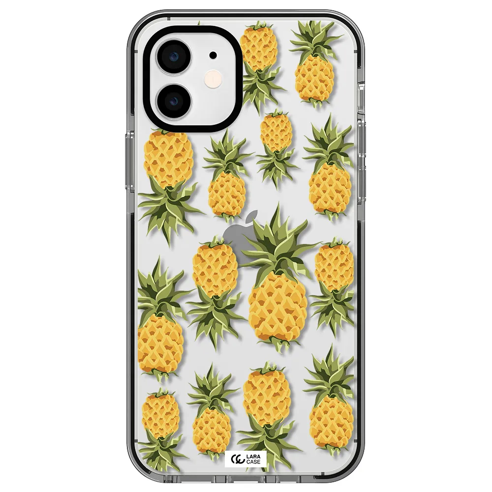 Pineapples Apple iPhone 11 impact black border Case
