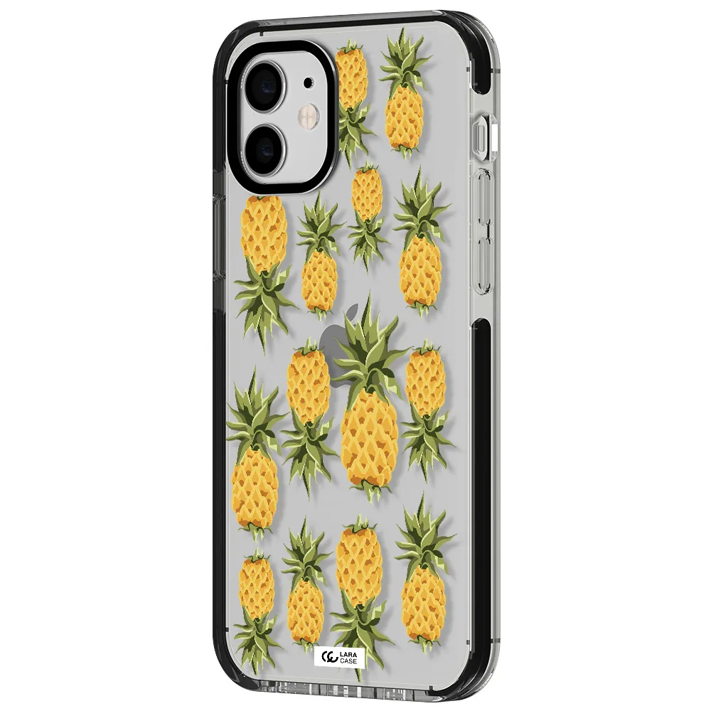 Pineapples Apple iPhone 11 impact black border Case