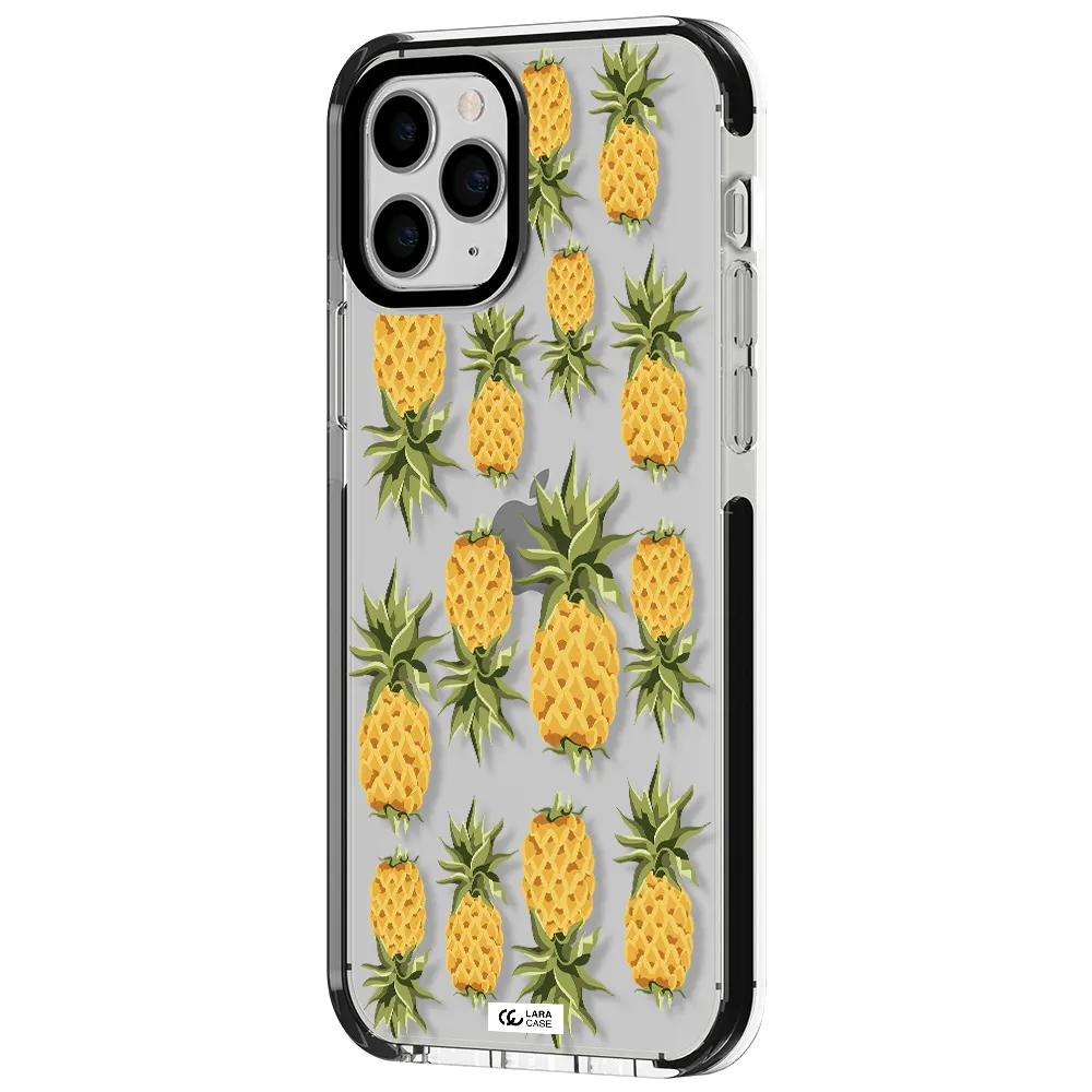 Pineapples Apple iPhone 11 pro impact black border Case