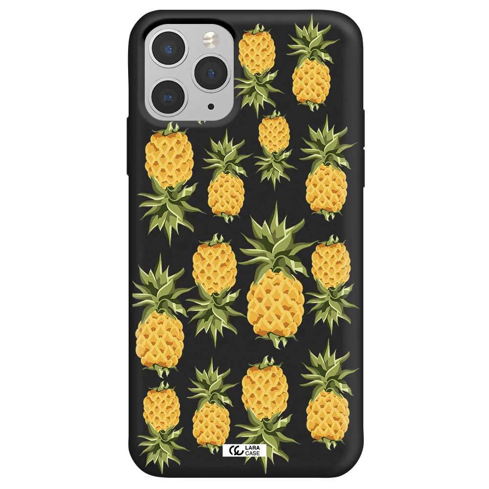 Pineapples Apple iPhone 11 pro max Silicone black Case