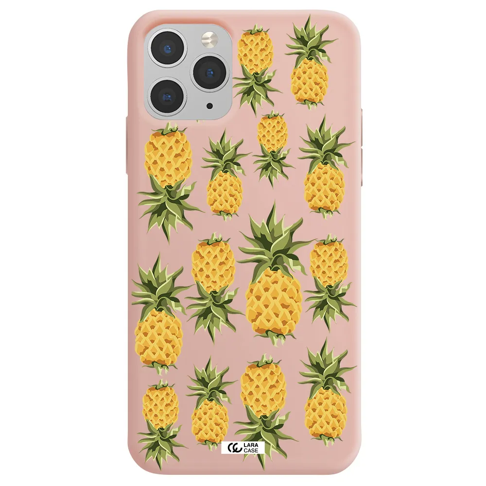 Pineapples Apple iPhone 11 pro max Silicone pastel pink Case