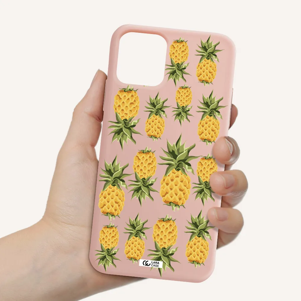Pineapples Apple iPhone 11 pro max Silicone pastel pink Case