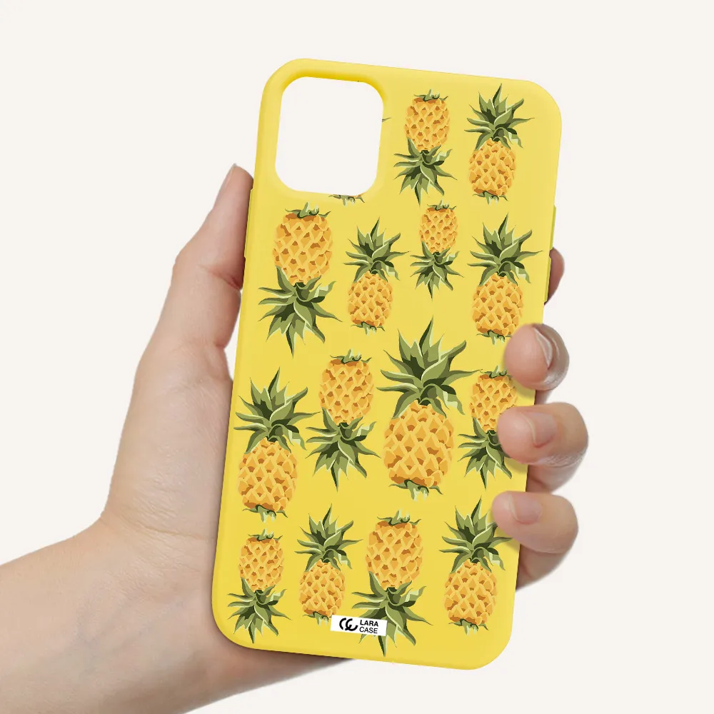 Pineapples Apple iPhone 11 Silicone canary yellow Case