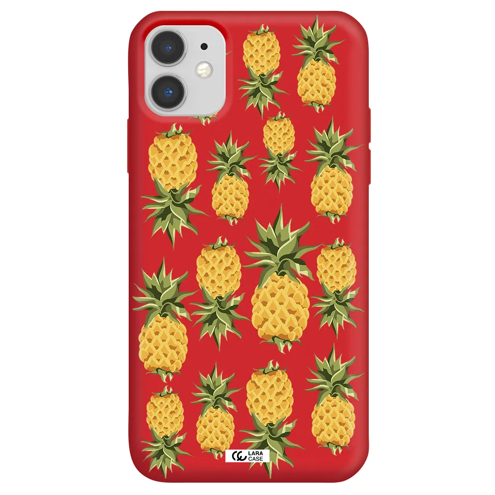 Pineapples Apple iPhone 11 Silicone Imperial Red Case